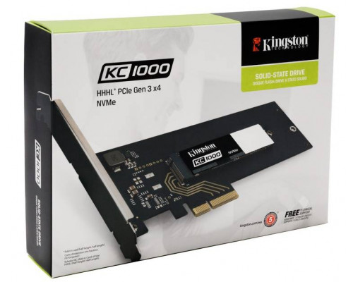Твердотельный диск 480GB Kingston SSDNow KC1000, M.2, PCI-E 3.0 x4, [R/W - 2700/1600 MB/s]